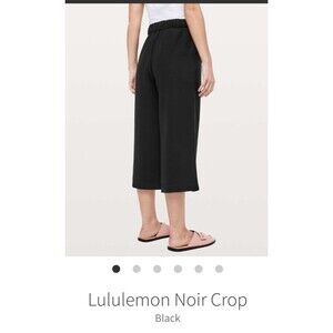 Lululemon Noir Crop Black Wide Leg Waist Tie Pants Size 6 Travel Casual